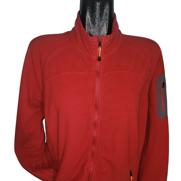 Eddie Bauer Expedition Outfitter Red Zippered Fleece Jacket XL - Picture 2 of 7
